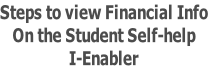 Steps to view Financial Info On the Student Self-help I-Enabler